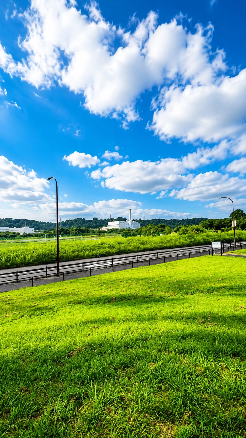 郷土の森公園近くから眺める多摩川沿いの開放的な景色