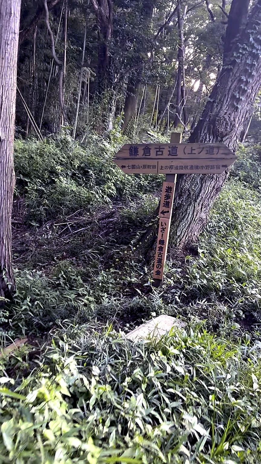 鎌倉井戸や七国山方面を案内する看板